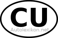 Länderkennzeichen mit CU