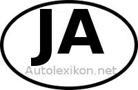 Länderkennzeichen mit JA