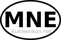 Länderkennzeichen mit MNE