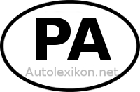 Länderkennzeichen mit PA