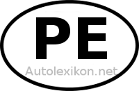 Länderkennzeichen mit PE