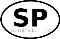 Länderkennzeichen mit SP