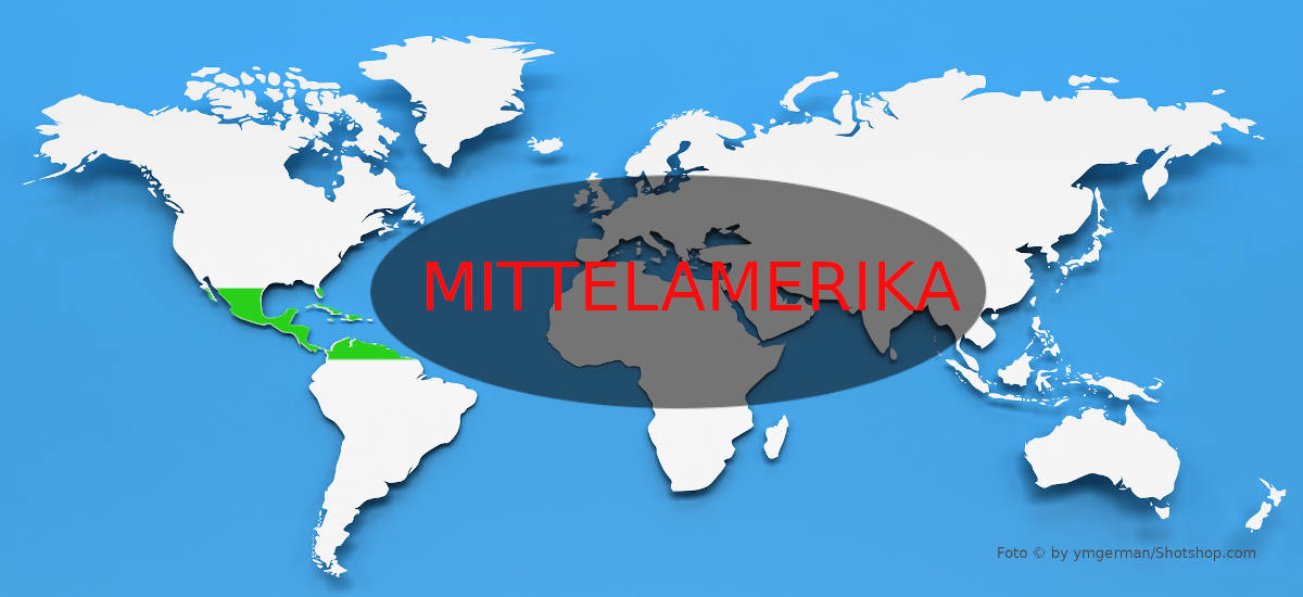 Weltkarte Kontinent Mittelamerika