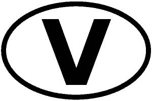 Länderkennzeichen mit V