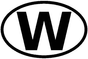 Länderkennzeichen mit W