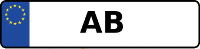 Kennzeichen mit AB