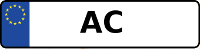 Kennzeichen mit AC