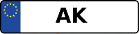 Kennzeichen mit AK