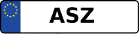 Kennzeichen mit ASZ