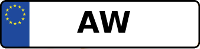 Kennzeichen mit AW