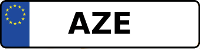 Kennzeichen mit AZE