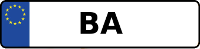 Kennzeichen mit BA