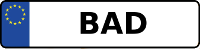 Kennzeichen mit BAD