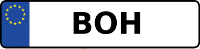 Kennzeichen mit BOH