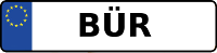 Kennzeichen mit BÜR
