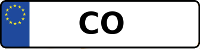 Kennzeichen mit CO