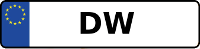 Kennzeichen mit DW