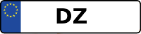 Kennzeichen mit DZ