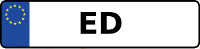 Kennzeichen mit ED