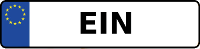 Kennzeichen mit EIN