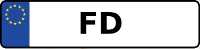 Kennzeichen mit FD