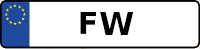 Kennzeichen mit FW