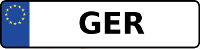 Kennzeichen mit GER