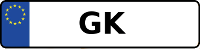 Kennzeichen mit GK