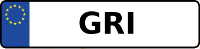 Kennzeichen mit GRI