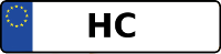 Kennzeichen mit HC