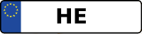 Kennzeichen mit HE