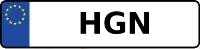 Kennzeichen mit HGN