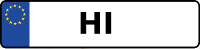 Kennzeichen mit HI