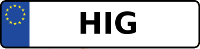 Kennzeichen mit HIG