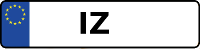 Kennzeichen mit IZ