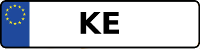 Kennzeichen mit KE