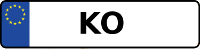 Kennzeichen mit KO