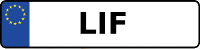 Kennzeichen mit LIF
