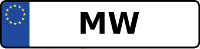 Kennzeichen mit MW