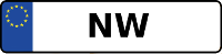 Kennzeichen mit NW