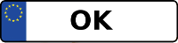 Kennzeichen mit OK