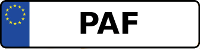 Kennzeichen mit PAF