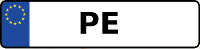 Kennzeichen mit PE