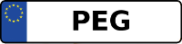Kennzeichen mit PEG