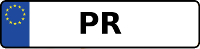 Kennzeichen mit PR