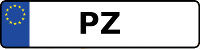 Kennzeichen mit PZ