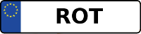 Kennzeichen mit ROT