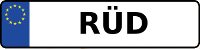 Kennzeichen mit RÜD