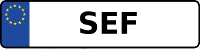 Kennzeichen mit SEF