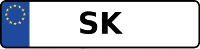 Kennzeichen mit SK